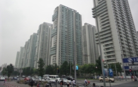 Unser Apartmentkomplex, typisch für Shanghai
