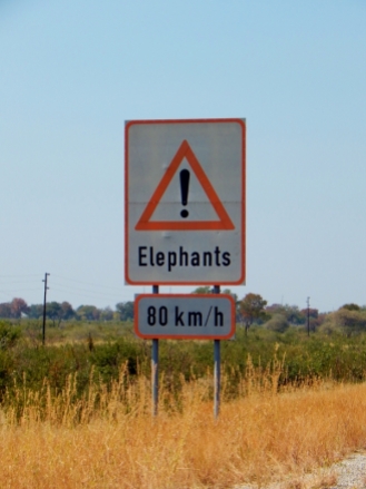 Das erste Schild in Botswana. Zäune gibt es hier grundsätzlich keine. Nur Veterinärszäune durch das ganze Land um die Maul und Klauenseuche abzuhalten. Jagen ist übrigens im ganzen Land verboten.