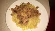 Spaghetti mit Pilzsauce geht immer.